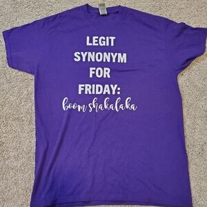 Gildan Friday Boom Shakalaka Purple Graphic T-Shirt